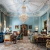 Fabulous Rococo style living room design with soft blue color
