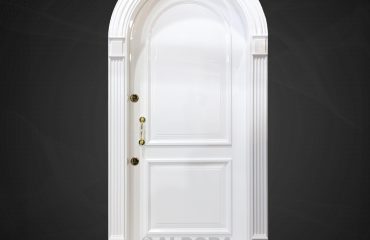 Glossy White Curved Door درب لابی هلالی
